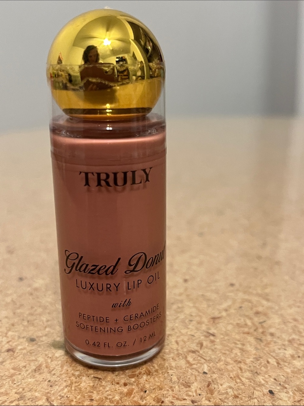 TRULY Glazed Donut Luxury Lip Oil — Nude Pink with Gold Cap